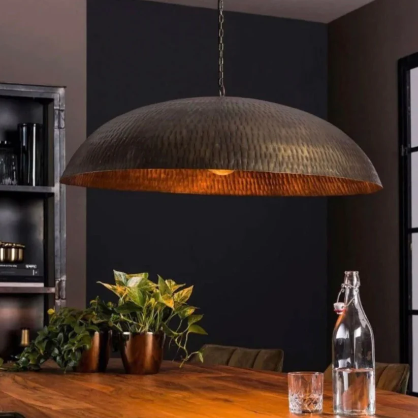 Hammered Gold Brass Dome Light Fixture - Ref. 1711