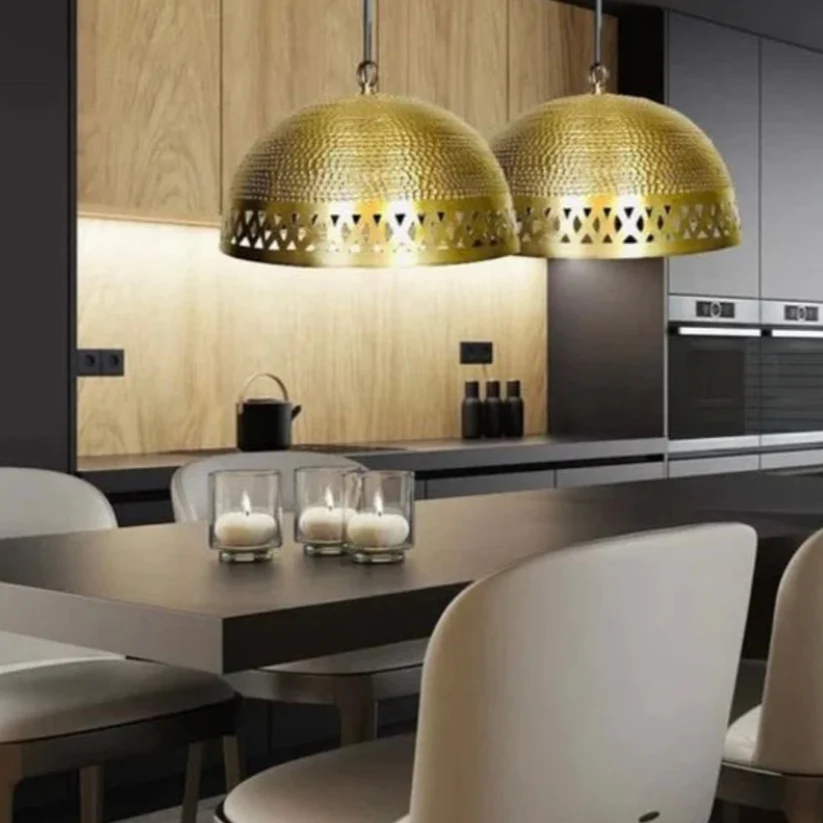 Gold Brass Dome Light Fixture - Ref. 1723 - Image 2